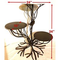 Support à gâteau en métal de style branche d'arbre artistique de luxe à trois étages pour la présentation de desserts pour les mariages, les fêtes, les buffets d'hôtel, la décoration de table