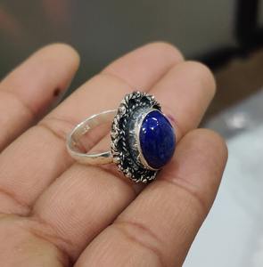 Anillo de piedras preciosas de lapislázuli de Plata de Ley 925, joyería hecha a mano, anillo de estilo bohemio de plata, joyería para mujer, regalo de boda para esposa - Product Image 3