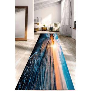 Alfombra con estampado de olas y arena al atardecer - Alfombra de salón con decoración costera, alfombra gobelino - Product Image 5