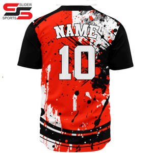 Ventes en gros de maillots de baseball à boutons pour jeunes avec logo personnalisé, respirants, grande taille, vêtements de sport avec impression par sublimation - Product Image 6