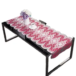 Good Selling Plastic 20M Long Lace Mantel De Mesa PVC Rectangle Fitted Table Cloth