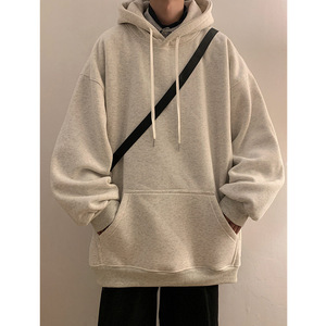 Spring New Solid Color <b>Hoodie</b> Men's Casual Loose Fit <b>Couple</b> Sweatshirt - Product Image 3
