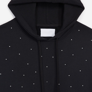 Sudadera con capucha recortada personalizable para hombre, ropa de calle, 100% algodón, apliques desgastados con diamantes de imitación, parche bordado, lavado ácido, Boxy, Invierno - Product Image 3