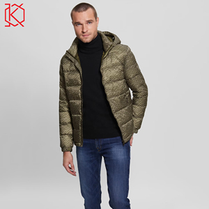 Custom Coated Heavy Warm Breathable Winter <b>Puffer</b> <b>Jacket</b> Men Stand Collar Hood Long Length <b>Thin</b> Thickness Plus Size Windproof - Product Image 4