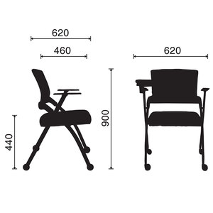 HOM1092-01 Contemporary Black Folding Office <b>Chair</b> with Adjustable Headrest Mesh PU Leather Foam for Home Use - Product Image 3