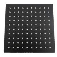 Cabezal de Ducha Cuadrado de 8 Pulgadas, Moderno y Minimalista, de Acero Inoxidable SUS304 Negro, Montado en el Techo, con Efecto Lluvia, para Villas de Lujo