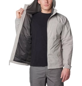 Men's <b>Plus</b> <b>Size</b> Windbreaker Puffer <b>Jacket</b> Custom Logo Breathable Windproof Stand Collar Zipper Closure Summer Comfort <b>Waterproof</b> - Product Image 4