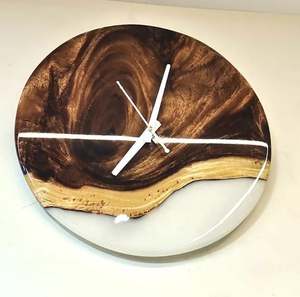 Reloj de pared de madera epoxi verde decorativo para el hogar de diseño moderno de alta calidad único para el hogar y las oficinas última colección - Product Image 4