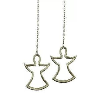 Ange suspendu en métal élégant ornements de Noël décoration d'arbre décoratif célébration de vacances décor à la maison de fête cadeau d'ange - Product Image 1