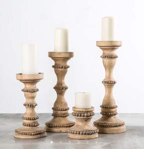 Juego de portavelas de pilar de madera hecho a mano de 3 para boda y Año Nuevo chino decoración del hogar precio al por mayor - Product Image 4