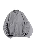 Veste bomber imperméable à col montant unisexe pour l'automne, vêtements de course et de fitness