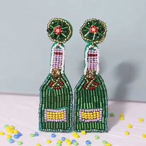 MD ต่างหูแบบห้อยลูกปัดดีไซน์ไม่เหมือนใครสำหรับงานหัตถกรรมต่างหูเม็ดกลมสไตล์คลาสสิกสำหรับงานเลี้ยง - Product Image 2