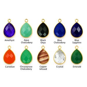 จี้อัญมณีสีทองรูปลูกแพร์ขนาด15x20มม. สำหรับทำเครื่องประดับ - Product Image 1