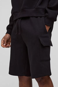 Pantalones cortos de chándal para hombre de algodón 100% personalizados al por mayor de tendencia superior con bolsillos cargo pantalones cortos casuales de talla grande Hip Hop negros para hombre - Product Image 3