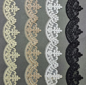 Soft Polyester/Cotton Metallic Net Sequence Embroidery Rhinestone Lace Smooth Touch Bridal Wear Lehenga Decoration Bulk Export - Product Image 2