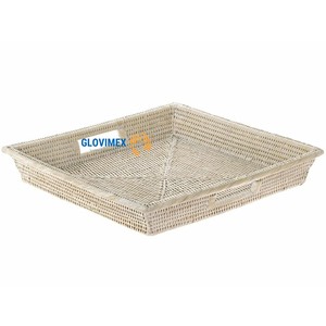 Collection mise à jour plateau de service en osier plateau en rotin de bambou organisation domestique Accent de décor à la maison - Product Image 3