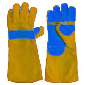 Cuir de qualité supérieure renforcé robuste en cuir de vache fendu résistant à la chaleur et gants de sécurité de protection gant de soudage - Product Image 1