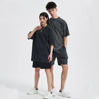 T-shirts pour hommes 100% coton imprimés personnalisés délavés à l'acide t-shirts graphiques décontractés surdimensionnés à manches courtes vente en gros