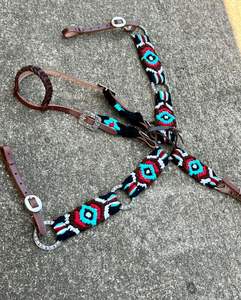 Ensemble de clous en cuir occidental élégant pour les spectacles de rodéo d'entraînement équestre en plein air-Comprend des rênes de collier de poitrine de bride - Product Image 2