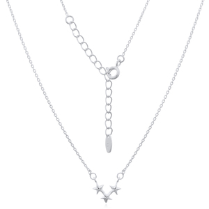 Radiant Triple Star Link Chain Collar de plata esterlina para regalo Hecho en Tailandia - Product Image 2