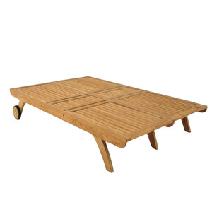 เตียงคู่ Nissi เก้าอี้อาบแดดเก้าอี้ชายหาดเฟอร์นิเจอร์กลางแจ้งไม้สักพร้อมเบาะคู่ขายส่ง - Product Image 6