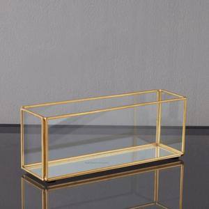 Vente chaude en métal doré encadré et verre 4 bougeoirs chauffe-plat pour la décoration d'éclairage de maison et de jardin de table - Product Image 3