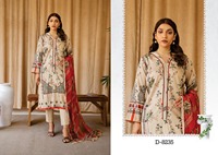 Nouvel arrivage de costume d'été pakistanais 3 pièces robe non cousue en tissu de pelouse en coton pour dames dédouanement d'été