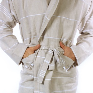 Albornoz Pestemal Turco Unisex de Lujo, Tejido, 100% Algodón, con Capucha, Diseño a Rayas, Tallas Grandes, Elegante y Moderno, Venta al Por Mayor - Product Image 4