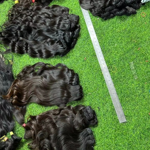 Machine d'extension de tissage de cheveux ondulés naturels indiens Remy Double trame toutes les couleurs appropriées - Product Image 1