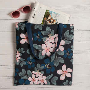Bolsas de Tela de Algodón Midnight Bloom, Ecológicas y Reutilizables, con Cierre de Cordón y Cremallera, Diseño de Color Sólido - Product Image 3