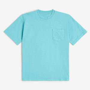 <b>Men's</b> Breathable 280 Grams Soft Knitted 100% Cotton <b>T</b>-<b>Shirt</b> <b>Pocket</b> Solid Silk Screen Printing Casual Daily Activities Wear - Product Image 1