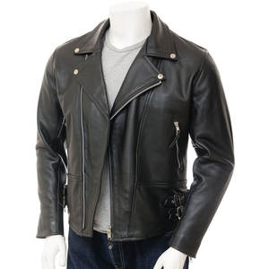 Custom High Quality Men's Winter Leather Jacket Vintage Biker Style High Street OEM ODM Winter Jacket - Product Image 4