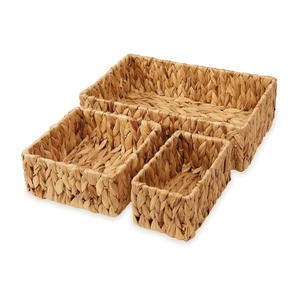 Juego de 3 cestas de jacinto de agua estilo granja más vendidos para dormitorio, sala de estar, cocina, mesa de comedor de Vietnam - Product Image 3