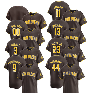 Camiseta de Béisbol Personalizada de Talla Grande para Hombre, Edición Limitada Alternativa de San Diego 2025, Logos Bordados, Uniformes Cosidos, Color Marrón - Product Image 1
