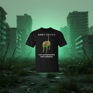 Camiseta con meme de gato japonés 'Estoy contaminado con radiación' para promociones - Product Image 3