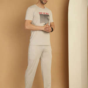 Conjunto de camiseta y pantalón ligero respetuoso con el medio ambiente de alta calidad para hombre, ropa de moda transpirable de algodón, Conjunto de camiseta y pantalón para hombre - Product Image 3