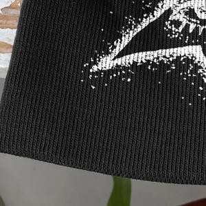 Custom made With Letter Jacquard Knitted Custom Your Logo Cuffed Sports Jacquard Knitted Beanie Fashion Winter jacquard Beanie - Product Image 4