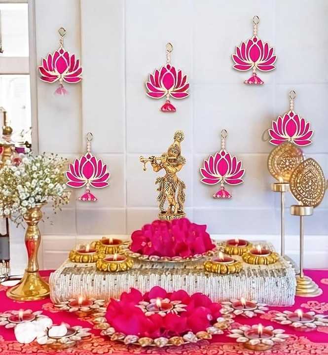 MDF Lotus Cutout Wall Hanging Decorative Backdrop Festive Wedding Party Backdrop for Christmas New Year Easter School Reunion