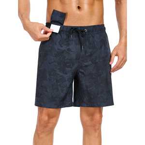 Short de bain pour hommes High Street Camo Board Shorts pour l'été à la mode respirant Fitness maillot de bain confortable solide Shorts d'été - Product Image 6