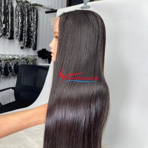 Vente flash Perruque transparente avec fermeture à lacet Extensions de cheveux couleur personnalisée Cheveux bruts vietnamiens au prix de gros - Product Image 6