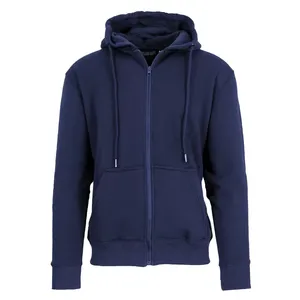 Unisex Zipper French Terry Oversize Hoodie High Quality Cotton <b>Thick</b> <b>Fleece</b> Drop Shoulder Plain Blank Custom Men's Winter - Product Image 1