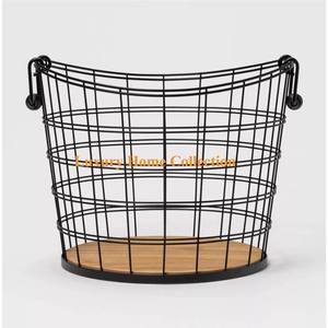 Set of 2 Gold Color Powder Coated <b>Storage</b> Bucket Iron Wire Made Tabletop Kitchenware <b>Accessories</b> Supplies Bucket and Baskets - Product Image 3