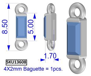 Amuleto Religioso con Zirconia Cúbica de Alta Calidad en Color Rubí, Corte Baguette, Engaste de Bisel, Plata de Ley 925 Chapada en Oro, Certificado IGI - Product Image 6
