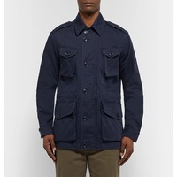 Chaqueta Safari de Lona para Hombre, Cortavientos, Impermeable, Transpirable, de Secado Rápido, Estilo Urbano, Holgada, para Caza, Informal, 100% Algodón