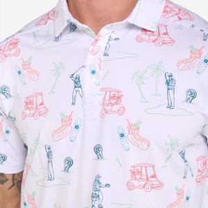 "Polo de golf para hombre con diseño de bloques de color-Moderno y a la moda-Ideal para hacer una declaración en el campo" - Product Image 5