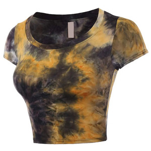 Camisetas Tie Dye para Mujer, Hechas a Medida, de Uso Casual, Tejido de Punto de Alta Calidad, Transpirables, Anti-Pilling, Anti-Arrugas, Venta Caliente - Product Image 2