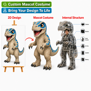 Costume de mascotte de <span class=keywords><strong>dinosaure</strong></span> réaliste en EVA OEM ODM, costume de Velociraptor personnalisé pour adultes, parcs à thème et événements - Product Image 1