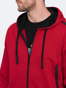 Sweat-shirt à capuche athlétique personnalisé de haute qualité Tailles personnalisées Vêtements de sport Fit Hoodie Tech Fleece Colorblock Full-Zip Hooded Jacket - Product Image 3