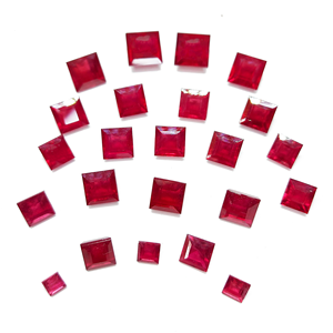 Rubíes Naturales de Bangkok, Calibrados en Forma Cuadrada de 3mm-8mm, Gemas de Cristal con Corte Brillante, Personalizables, 10mm, Rojo Claro, Rosa, Tratados con Calor - Product Image 1