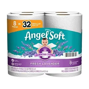 Best Quality Angel Soft Toilet Paper with Fresh Lavender Scented Tube 48 Mega Rolls Toilet Paper 18 Mega Rolls